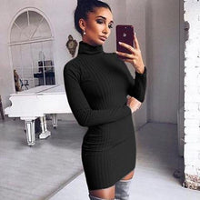 Load image into Gallery viewer, Long Sleeve Elastic Knitted Dress